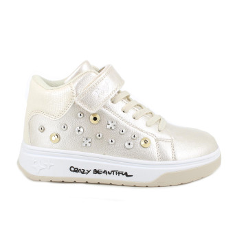 Sneakers da bambina platino con strap Sneakers da bambina platino con strap