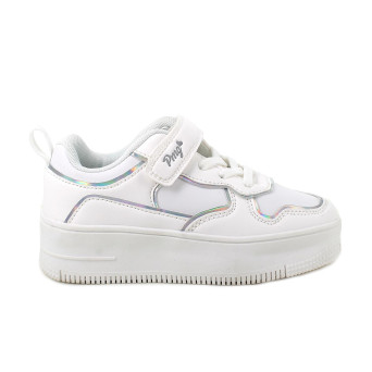 Sneaker avec coin pour fille blanc avec velcro Sneaker avec coin pour fille blanc avec velcro