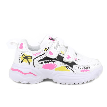 Sneakers da bambina bianco con strap Sneakers da bambina bianco con strap