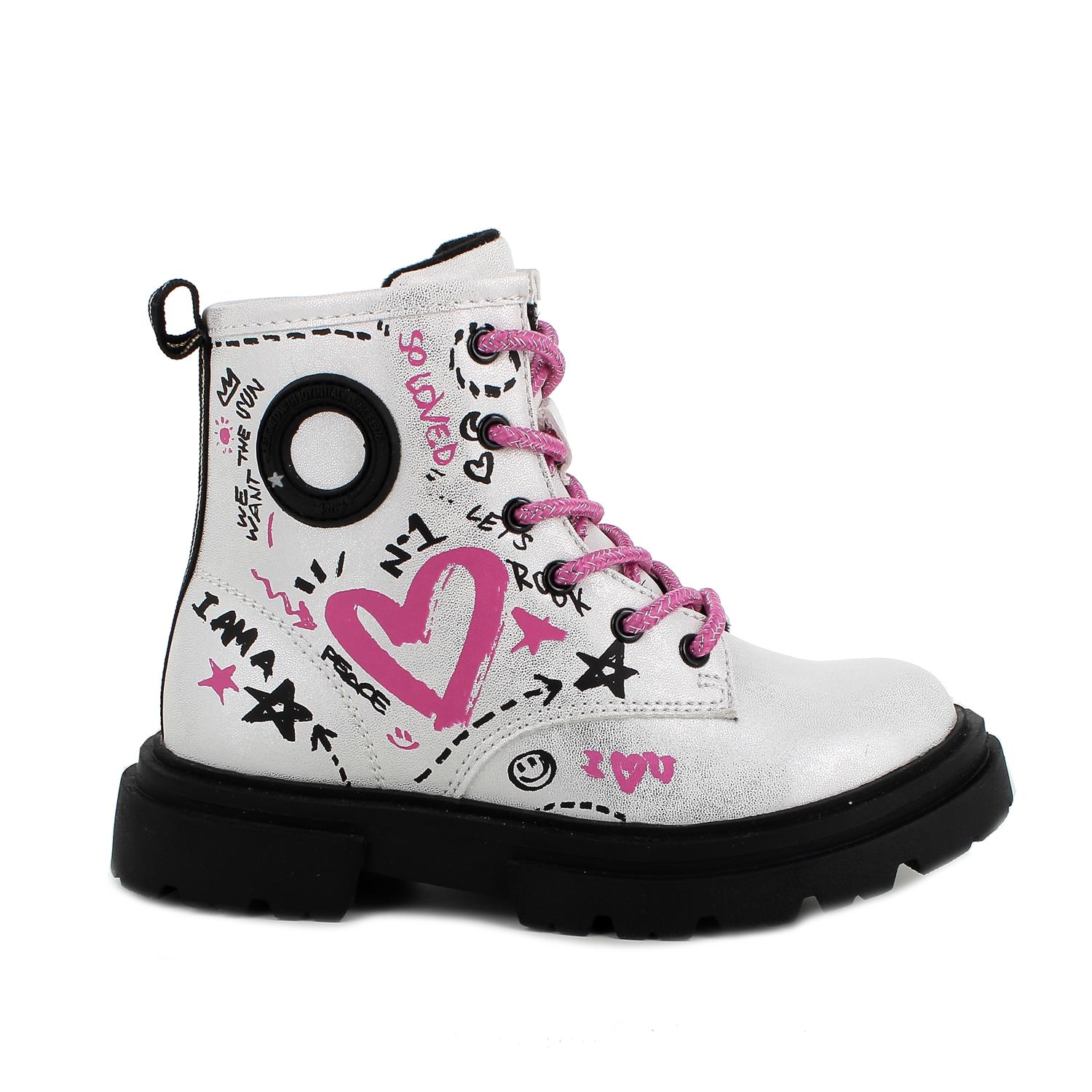 Anfibi&#x20;da&#x20;bambina&#x20;argento&#x20;con&#x20;zip