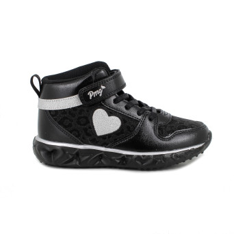 Sneakers da bambina nero con strap Sneakers da bambina nero con strap