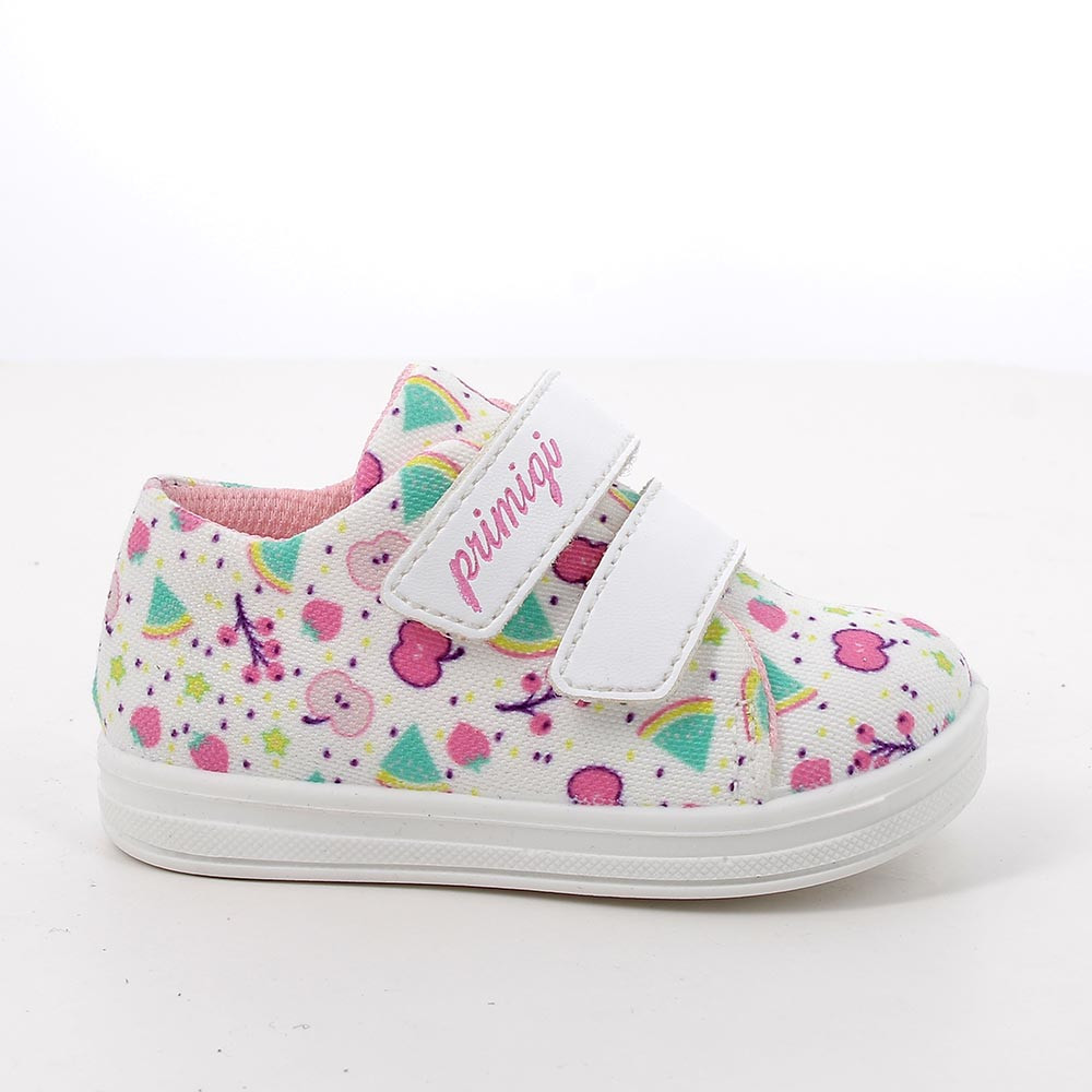 CHAUSSURES POUR FILLE  BLANC ET FUCHSIA AVEC VELCRO