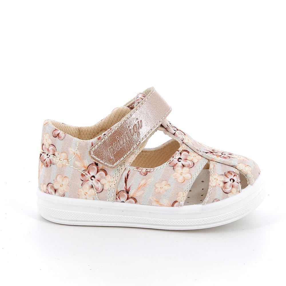 SANDALES POUR FILLE  BEIGE ET BRUN   AVEC VELCRO