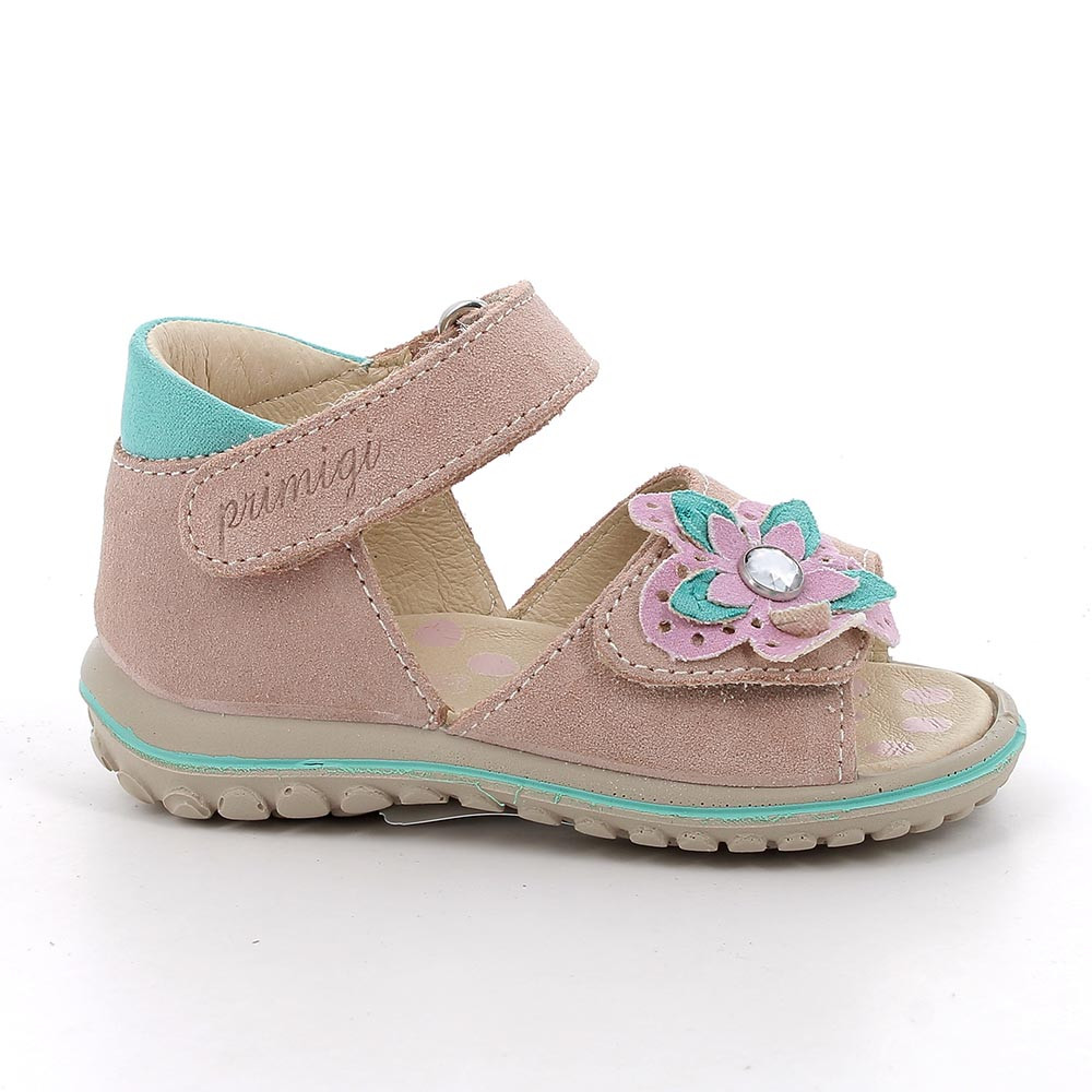 SANDALES POUR FILLE  BEIGE ET ROSE  AVEC VELCRO