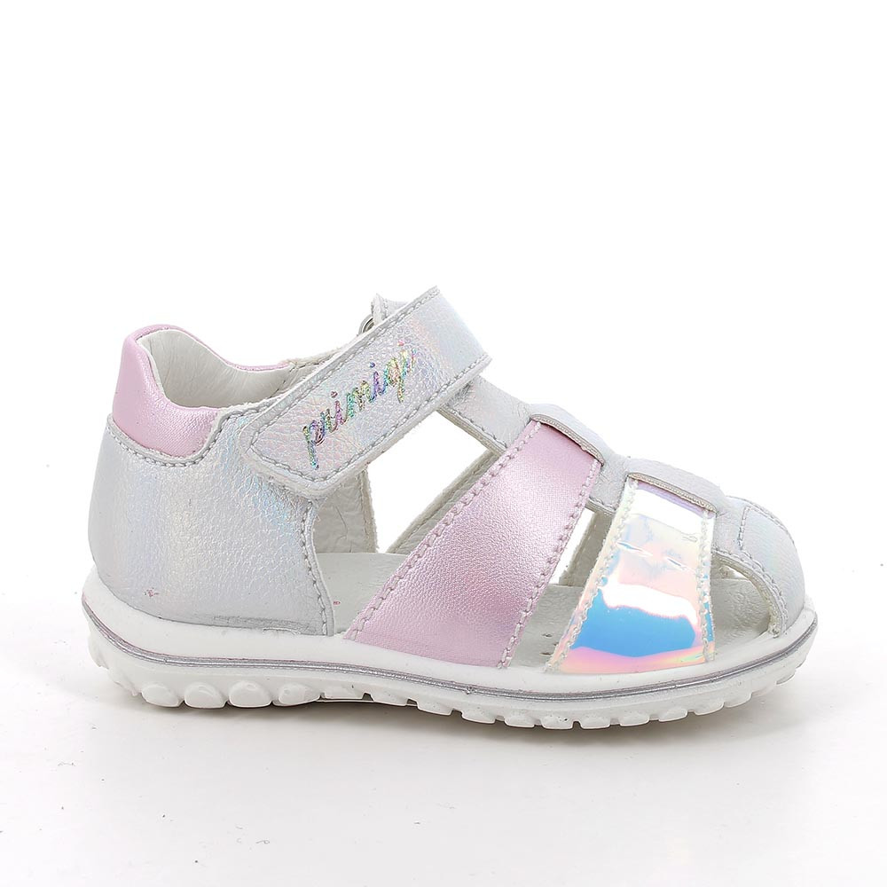SANDALES POUR FILLE  ARGENT ET ROSE AVEC VELCRO