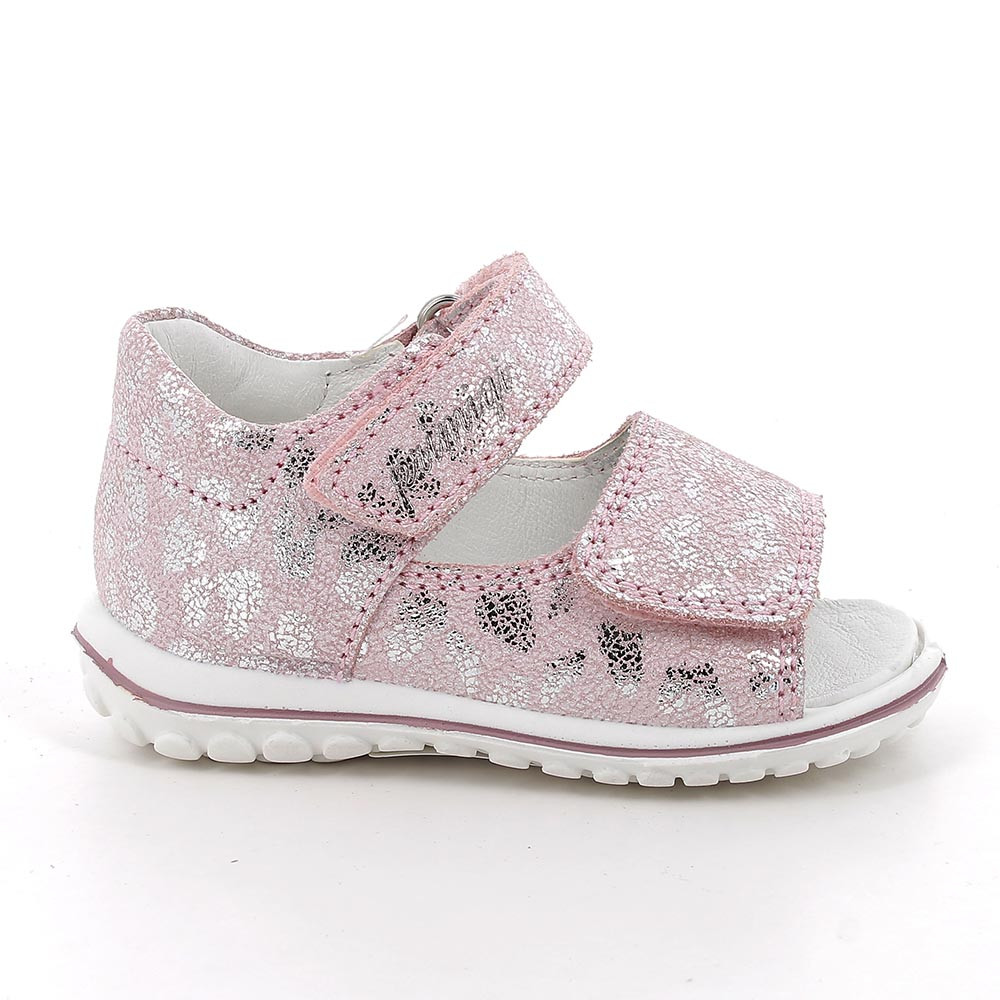 SANDALES POUR FILLE  ROSE ET ARGENT   AVEC VELCRO