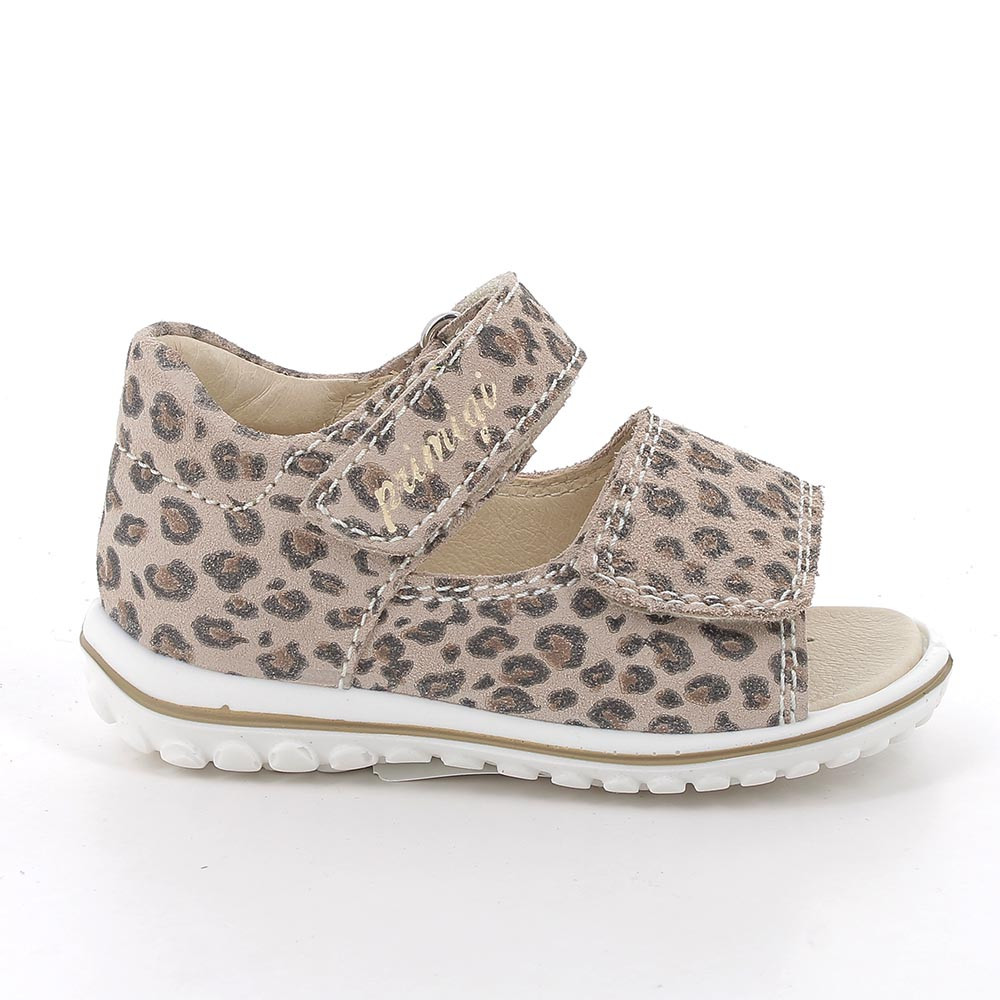 SANDALES POUR FILLE  BEIGE ET BRUN   AVEC VELCRO