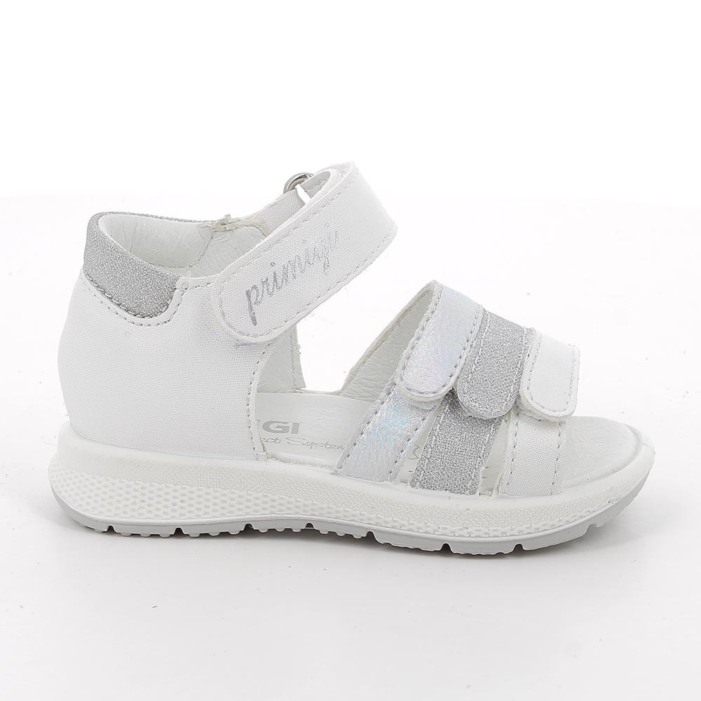 SANDALES POUR FILLE  BLANC ET ARGENT  AVEC VELCRO