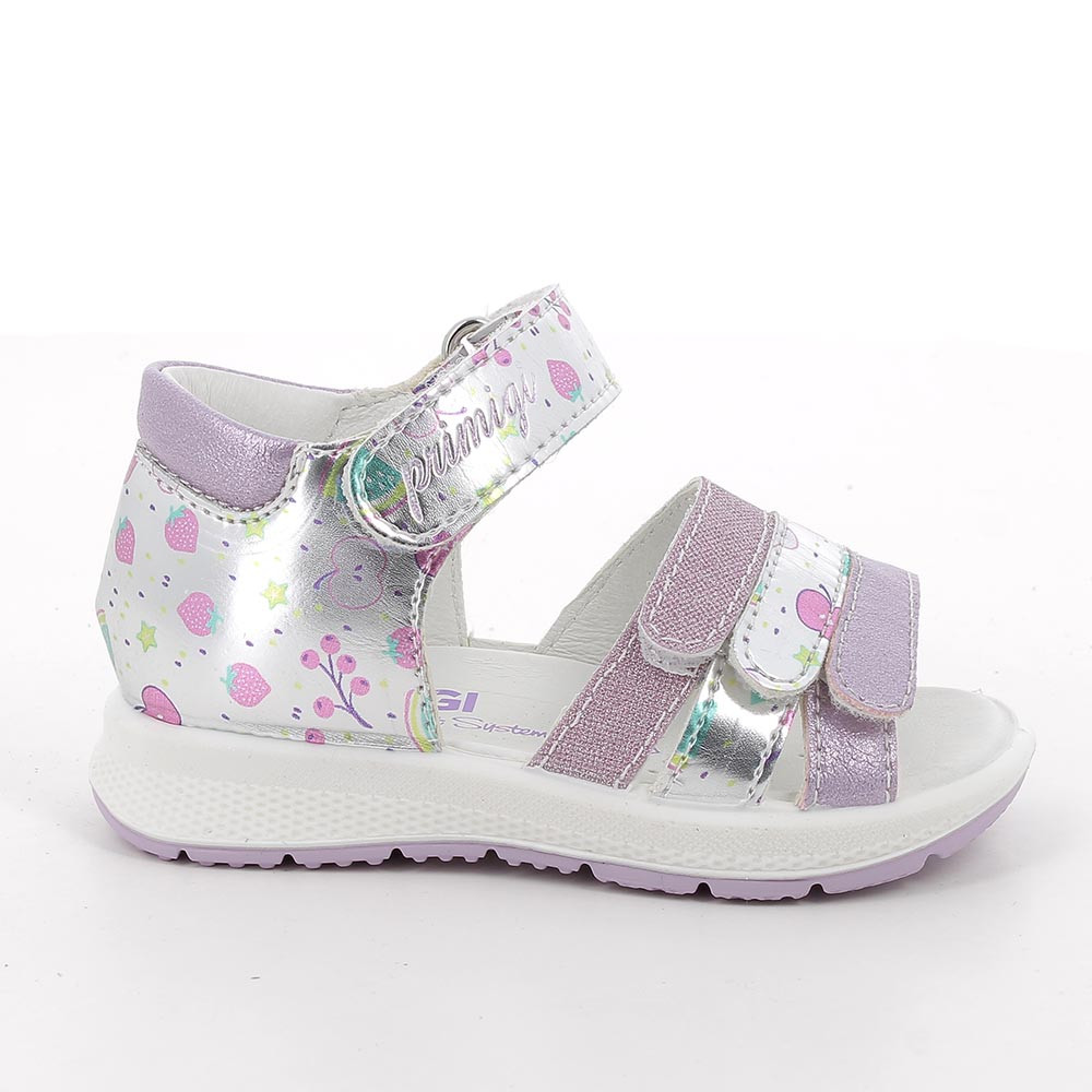 SANDALES POUR FILLE  ARGENT ET VIOLET  AVEC VELCRO
