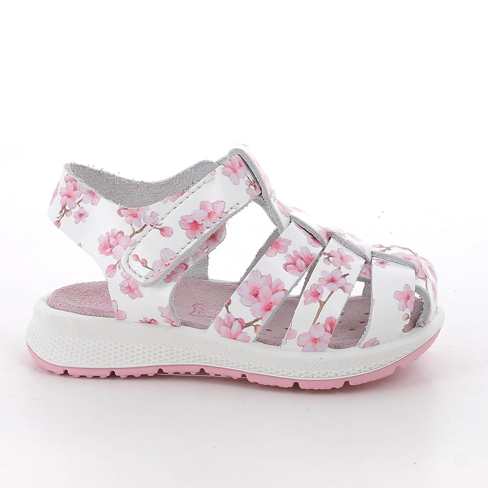 Sandale pour fille blanc et rose avec velcro