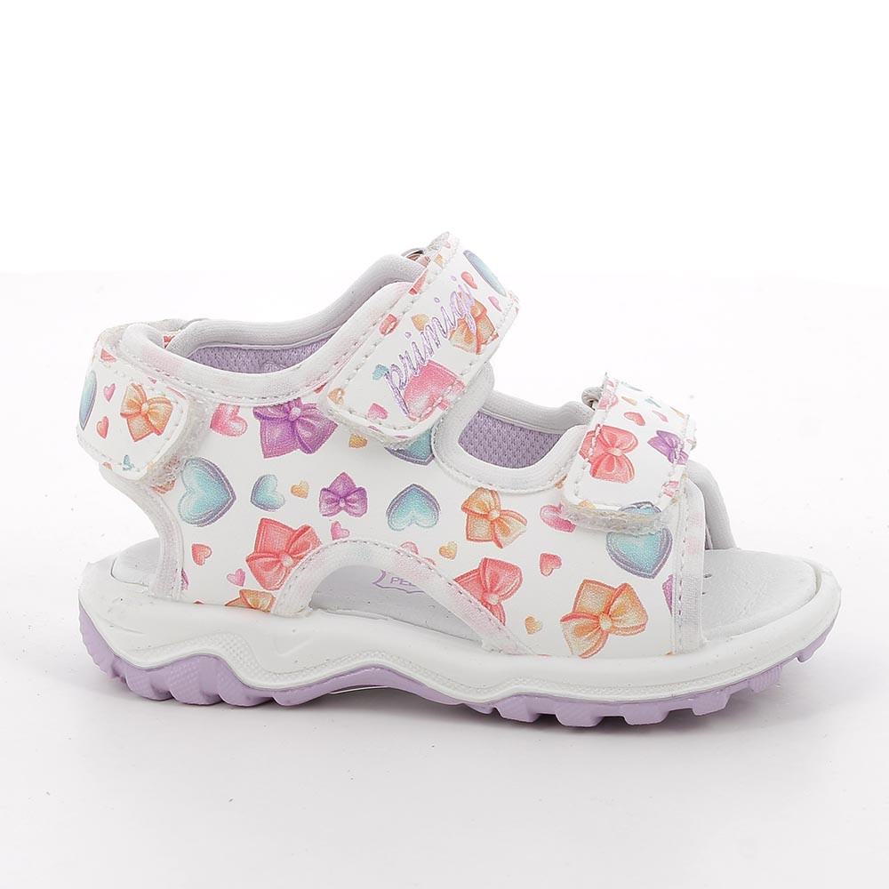 Sandale pour fille blanc et violet avec velcro
