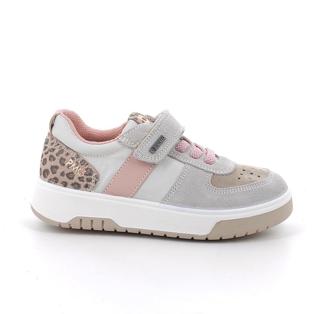 SNEAKERS POUR FILLE GRIS ET BEIGE AVEC VELCRO