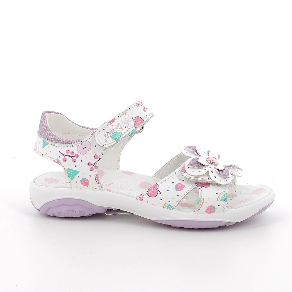 Sandale pour fille blanc et violet avec velcro