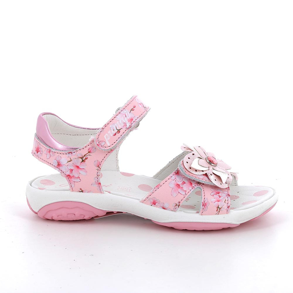 Sandale pour fille rose et blanc avec velcro