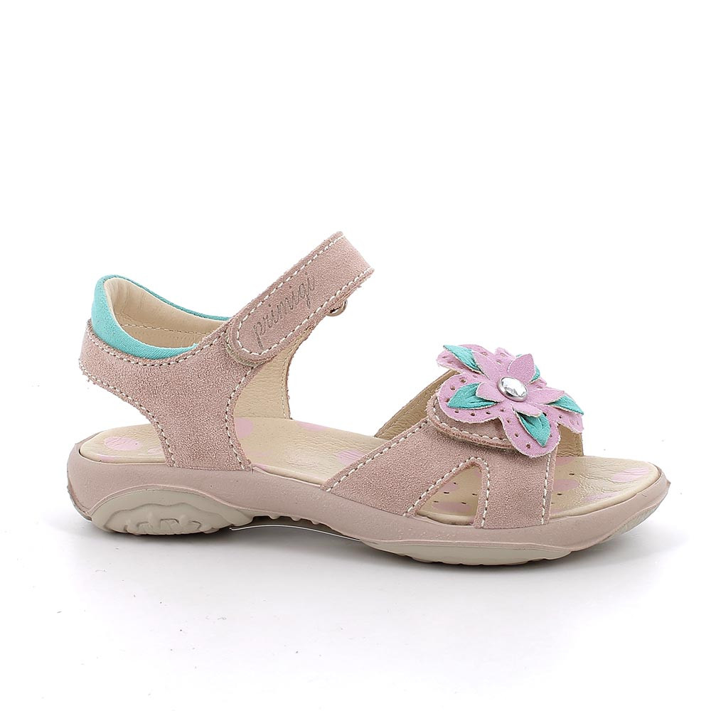 SANDALES POUR FILLE  BEIGE ET ROSE  AVEC VELCRO