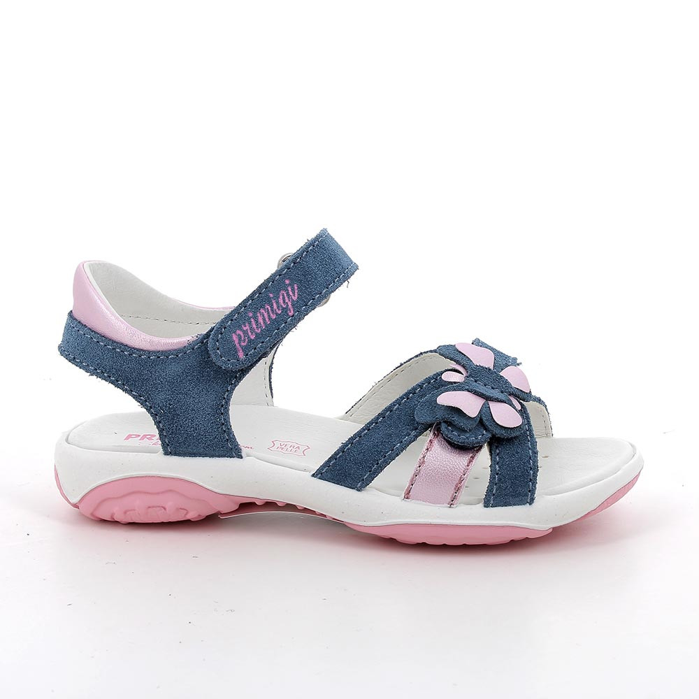 SANDALES POUR FILLE  BLEU ET ROSE  AVEC VELCRO