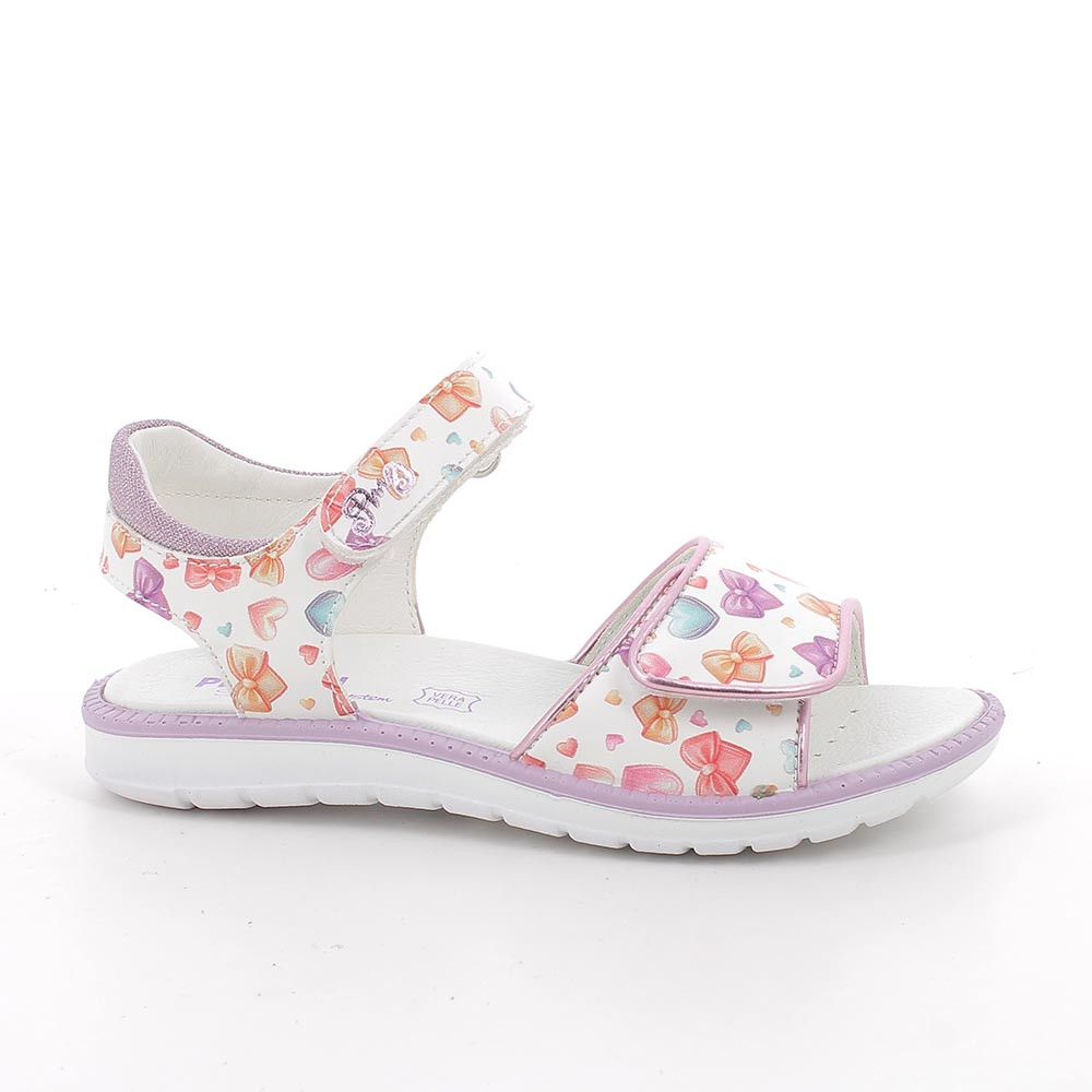 Sandale pour fille blanc et violet avec velcro