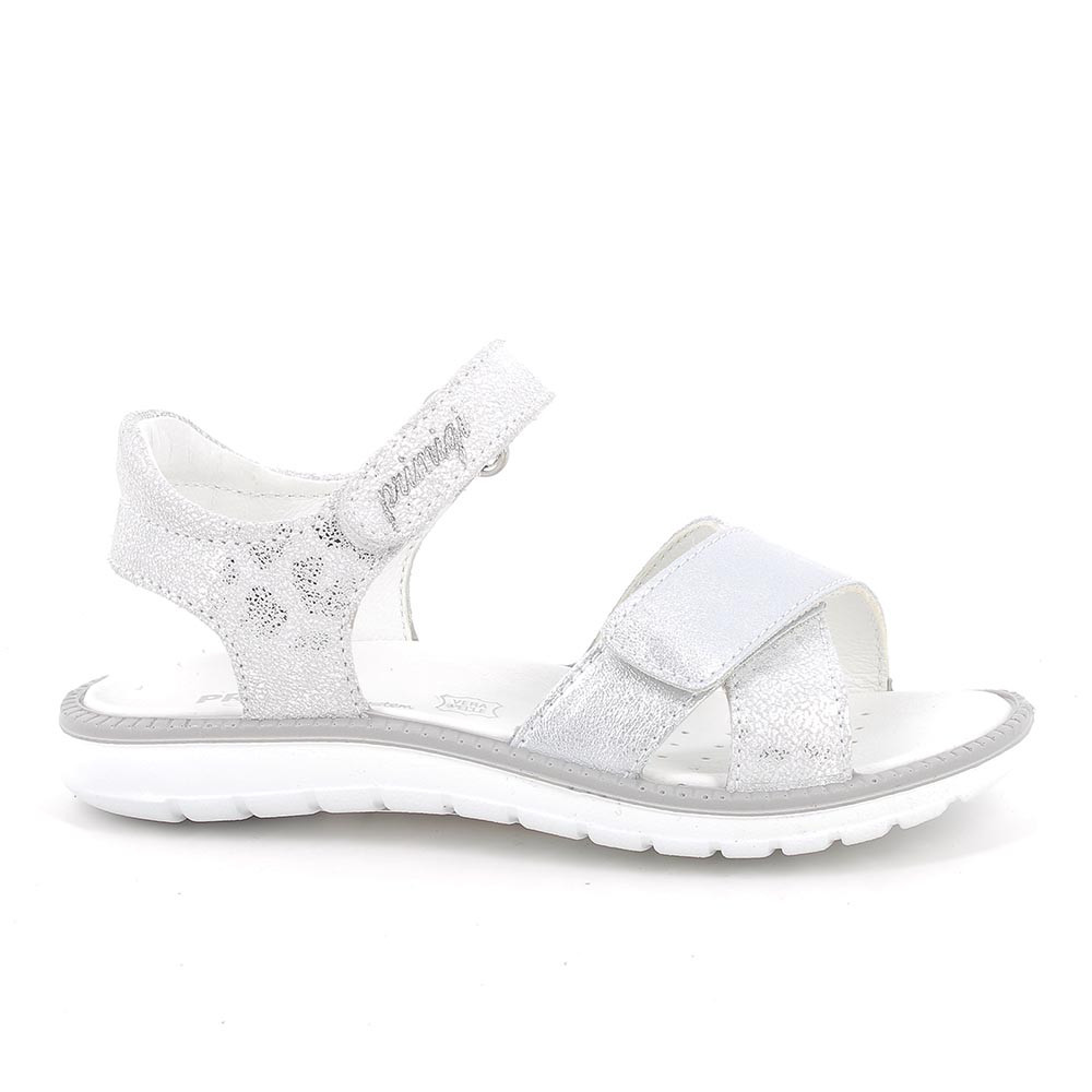 SANDALES POUR FILLE  ARGENT ET BLANC  AVEC VELCRO