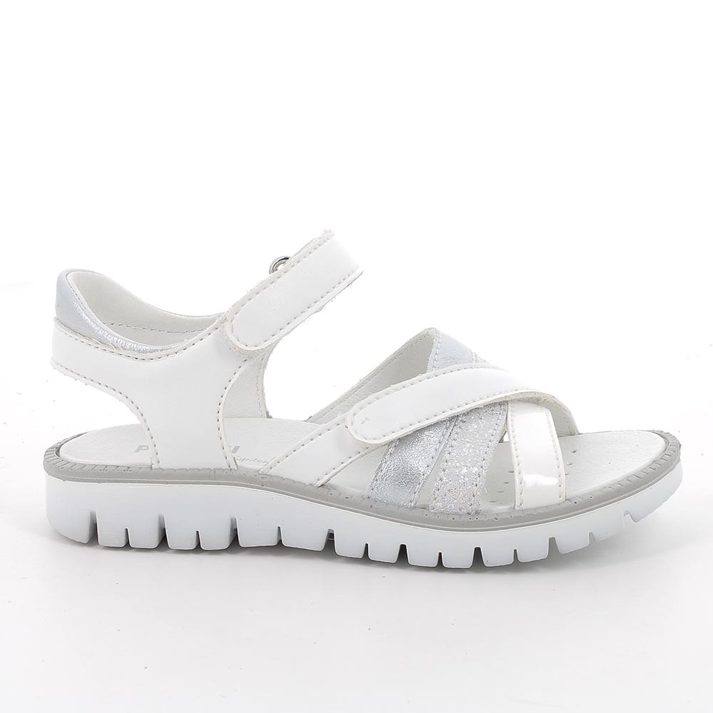 SANDALES POUR FILLE  BLANC ET ARGENT  AVEC VELCRO