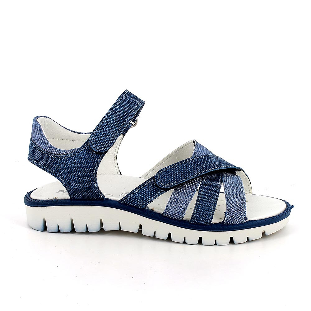 SANDALES POUR FILLE  BLEU ET BLEU CLAIR  AVEC VELCRO