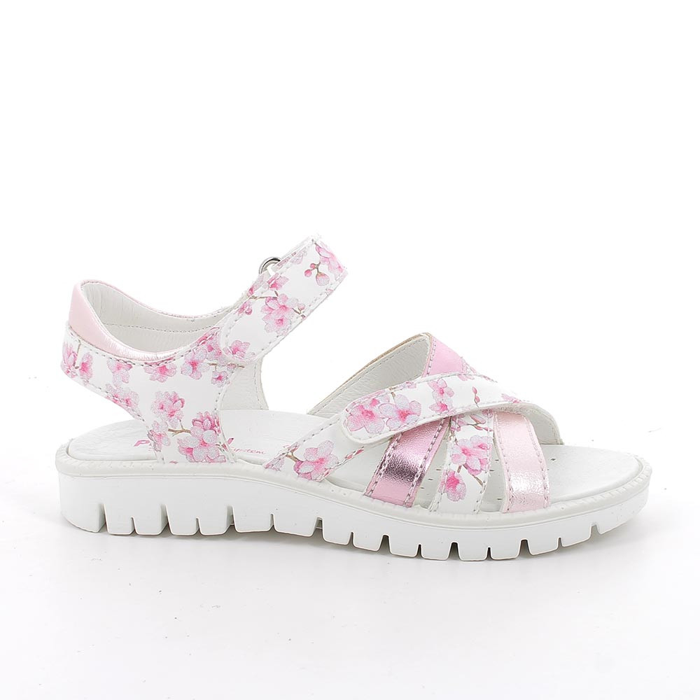 Sandale pour fille blanc et rose avec velcro