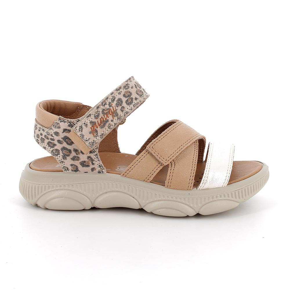 SANDALES POUR FILLE  BRUN ET BEIGE  AVEC VELCRO