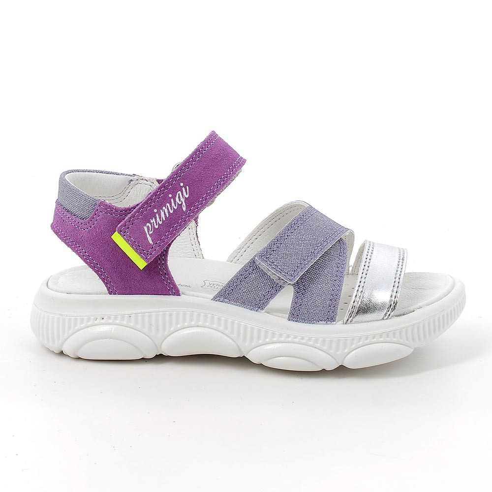 SANDALES POUR FILLE  VIOLET ET ARGENT   AVEC VELCRO