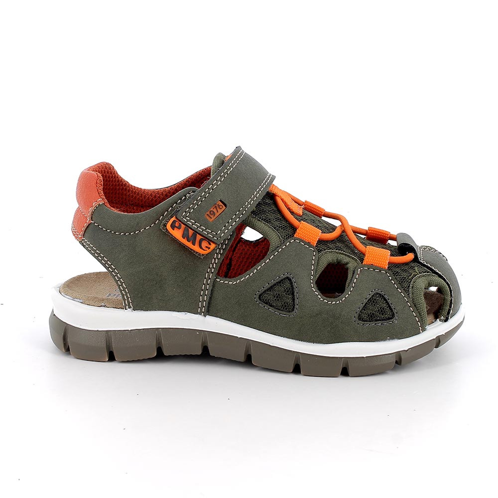 SANDALES POUR GARÇON VERT ET ORANGE  AVEC VELCRO
