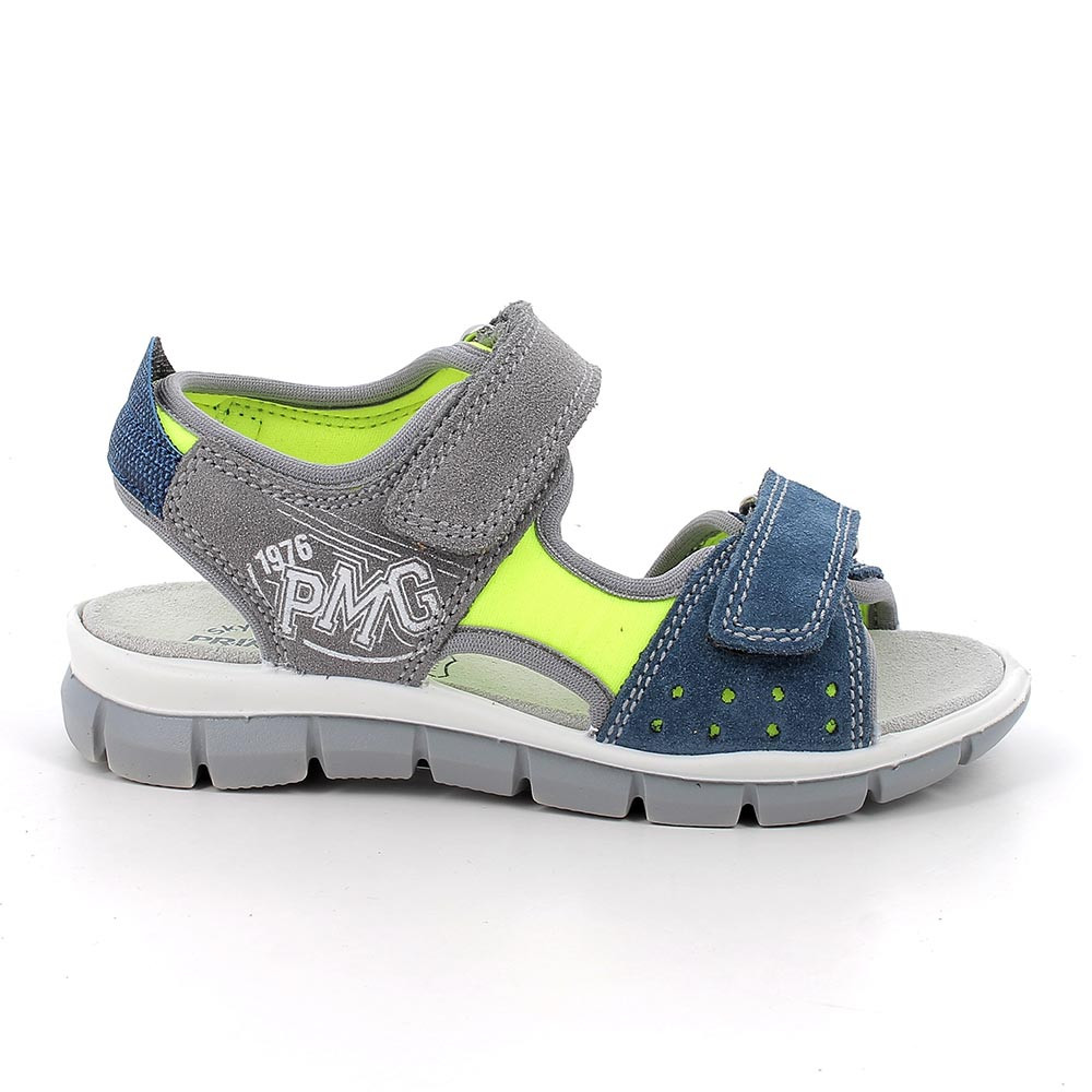 SANDALES POUR GARÇON GRIS ET JAUNE  AVEC VELCRO