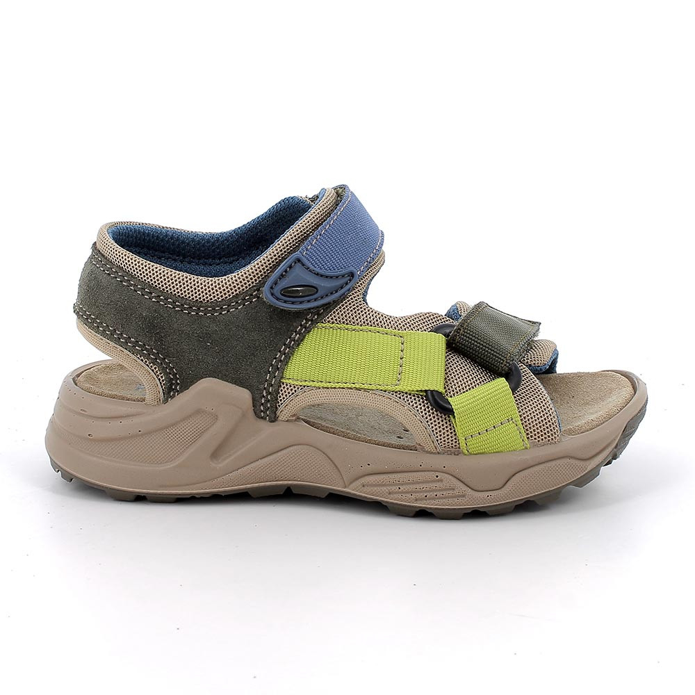 SANDALES POUR GARÇON BEIGE ET VERT  AVEC VELCRO