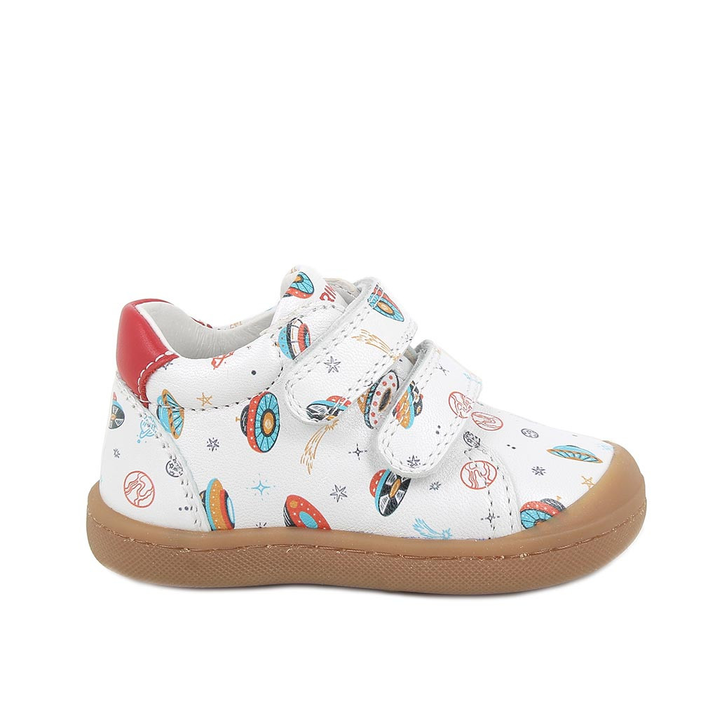 SHOES FOR BOYS  WHITE AND RED WITH VELCRO