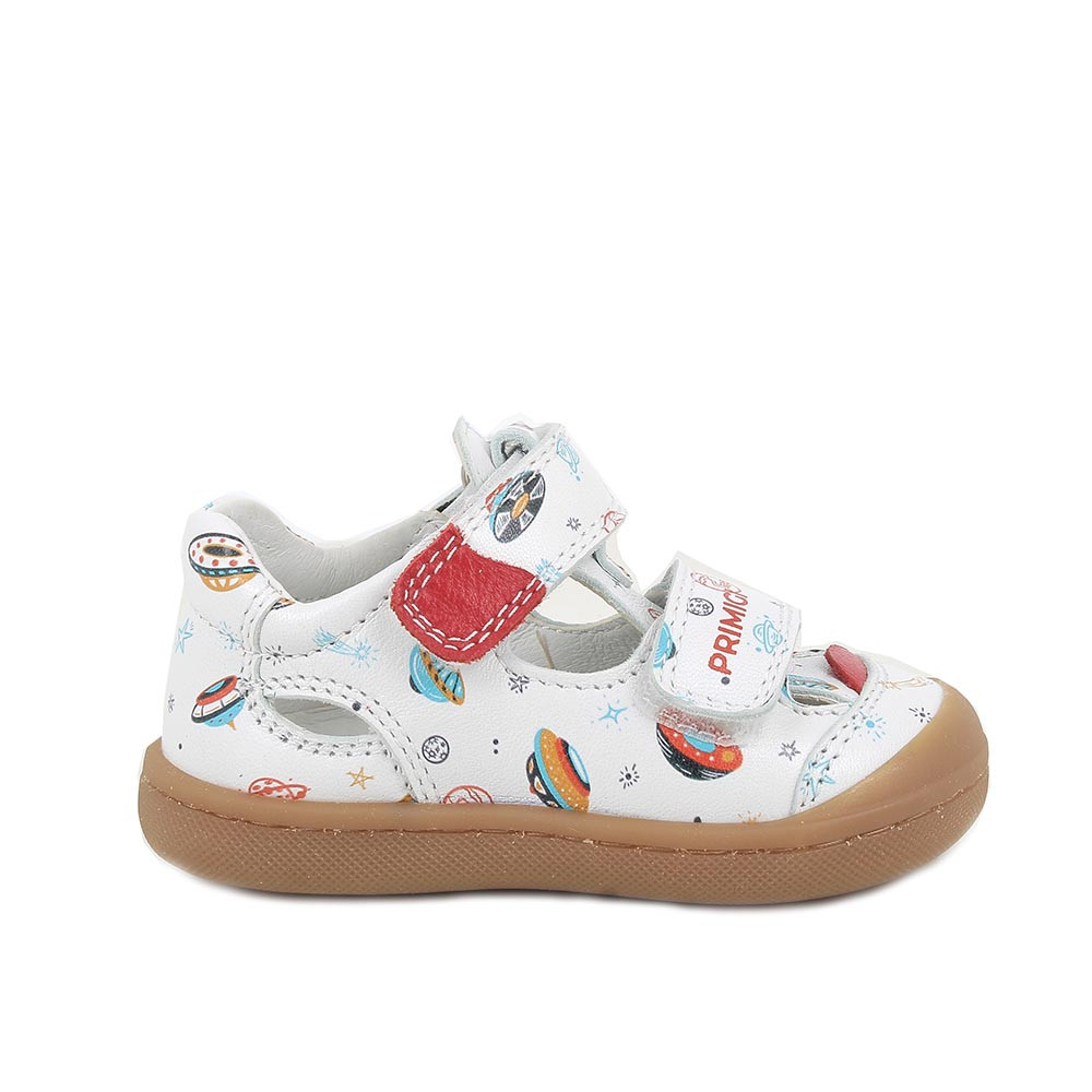 SANDALS FOR BOYS WHITE AND RED WITH VELCRO