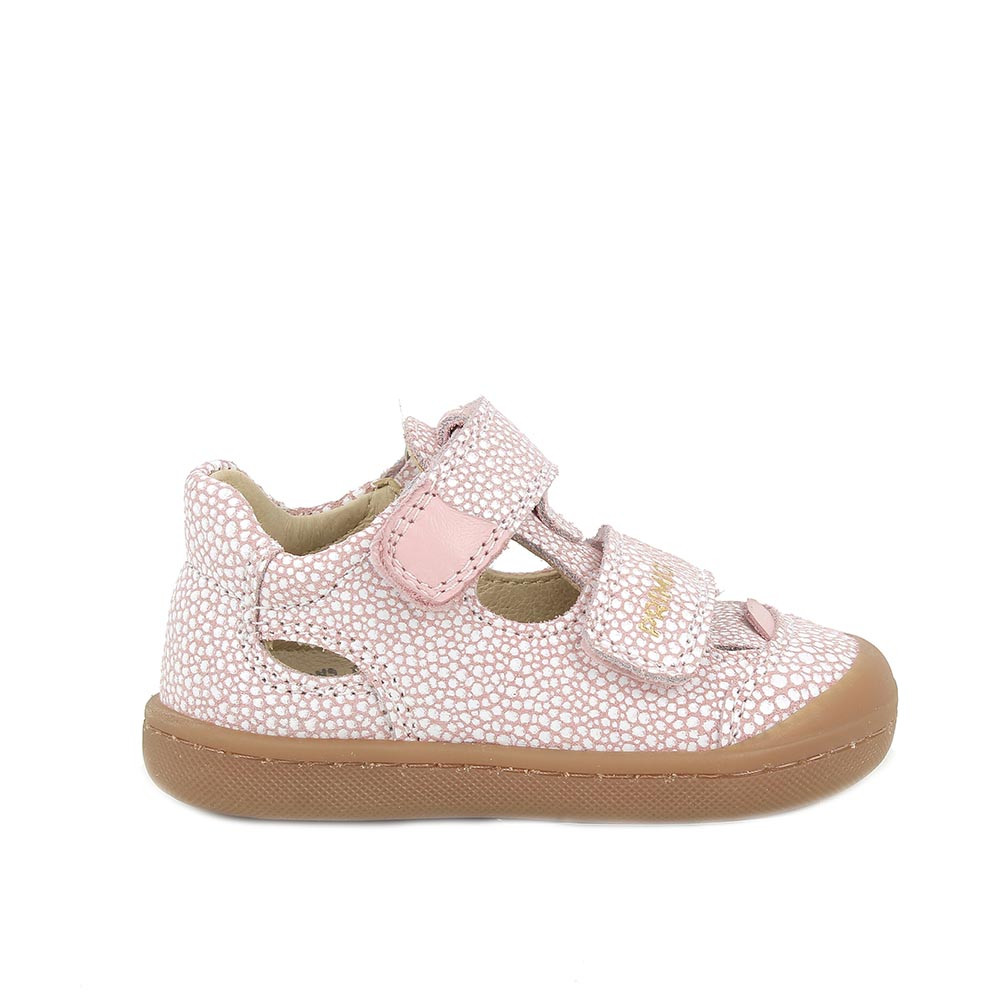 Sandale pour fille rose et blanc avec velcro
