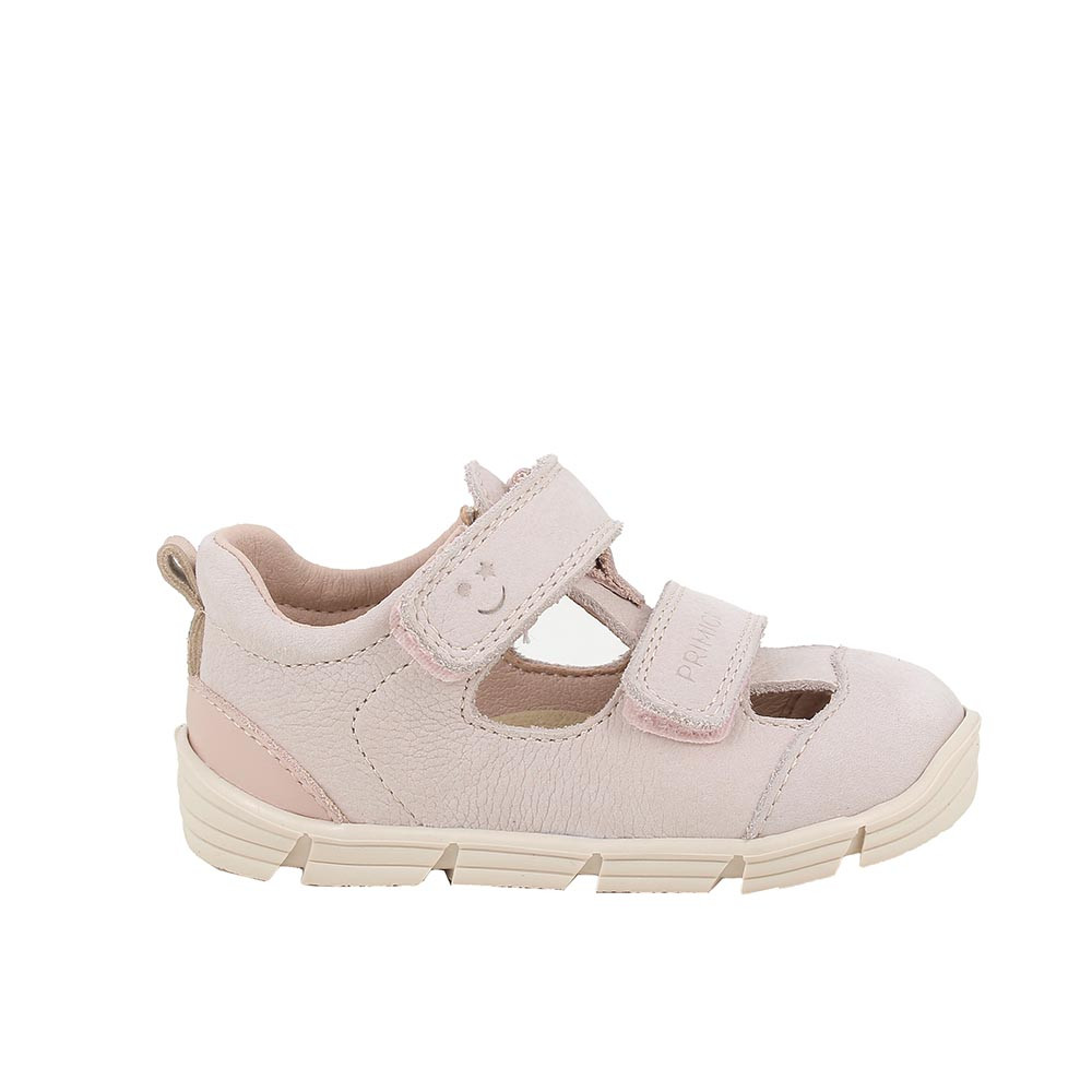 Sandale pour fille rose et beige avec velcro