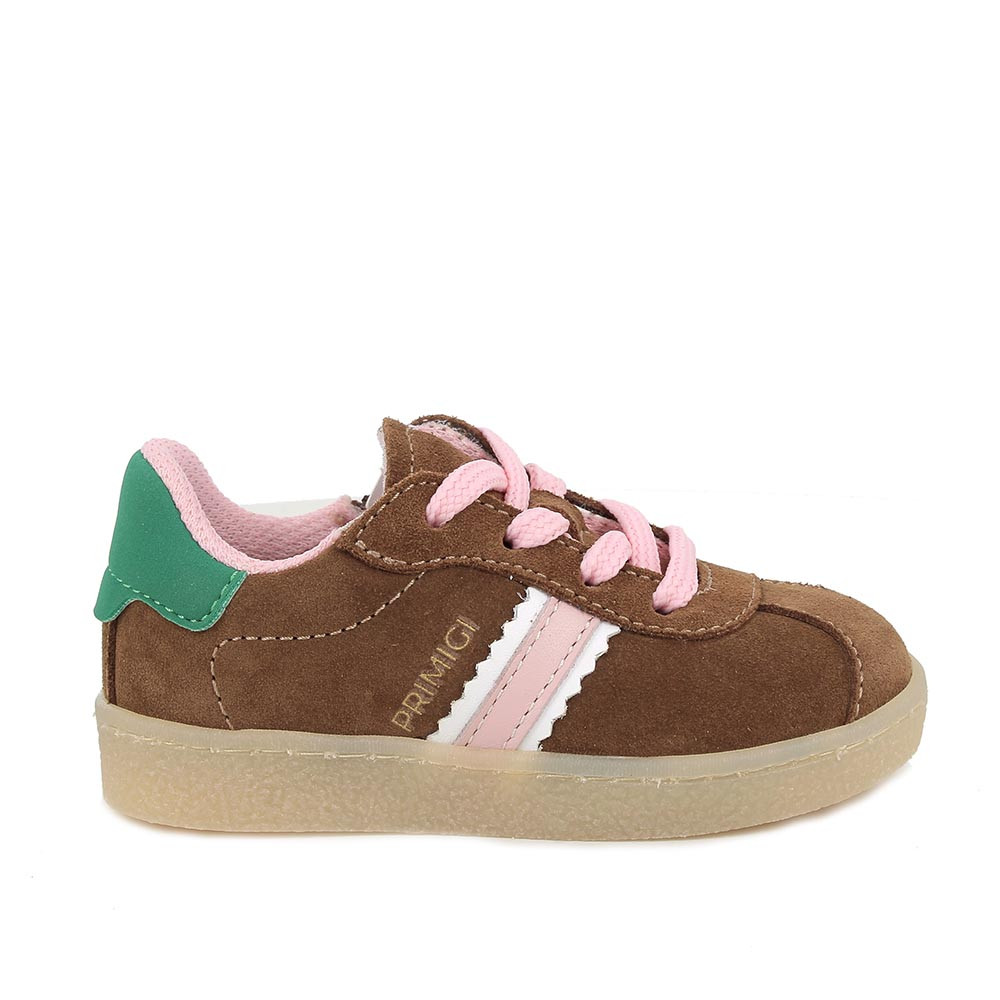 SNEAKERS POUR FILLE  BRUN ET ROSE AVEC ZIP