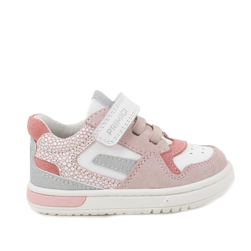SNEAKERS POUR FILLE  BLANC ET ROSE  AVEC VELCRO