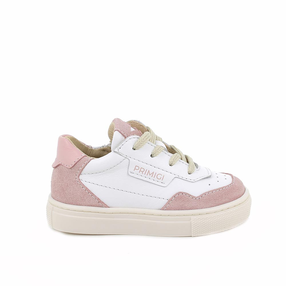 SNEAKERS POUR FILLE  BLANC  ET ROSE AVEC ZIP