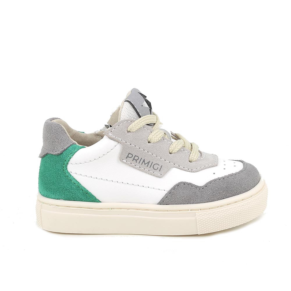SNEAKERS FOR BOY  WHITE AND GREY WITH ZIP