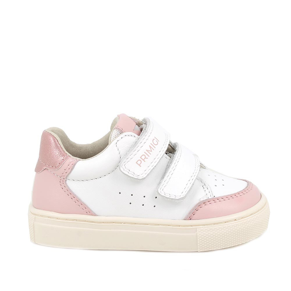 SNEAKERS POUR FILLE  BLANC ET ROSE  AVEC VELCRO