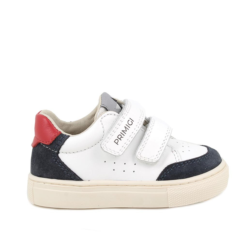 SNEAKERS FOR BOY  WHITE AND BLUE WITH VELCRO