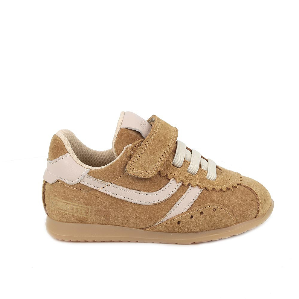 SNEAKERS FOR BOY YELLOW  AND BROWN WITH VELCRO