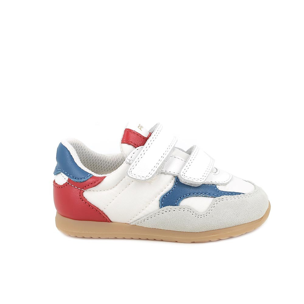 SNEAKERS FOR BOY  WHITE  AND RED WITH VELCRO
