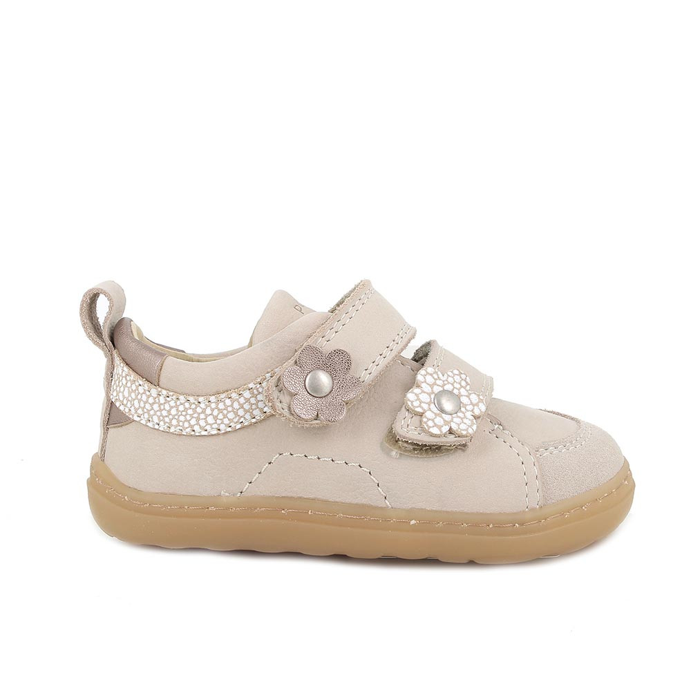 SNEAKERS POUR FILLE  BEIGE  AVEC VELCRO