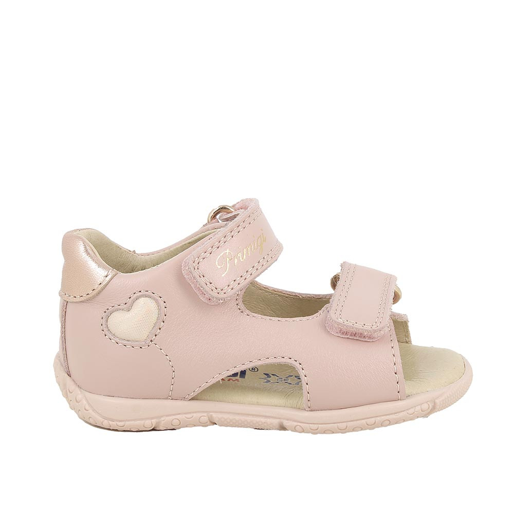 Sandale pour fille rose et beige avec velcro