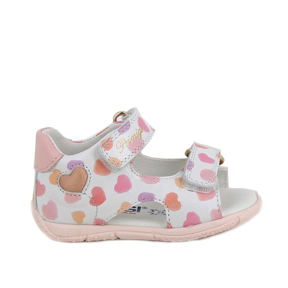 Sandale pour fille blanc et rose avec velcro