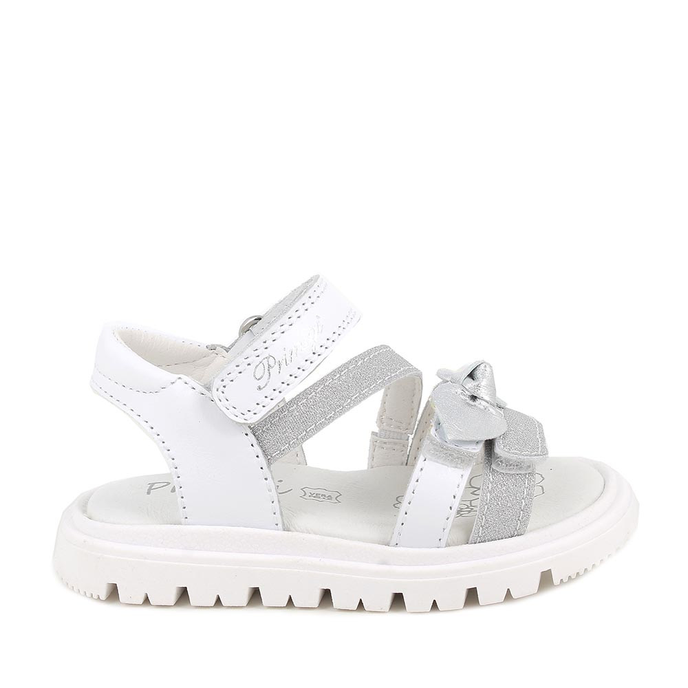 SANDALES POUR FILLE  BLANC ET ARGENT  AVEC VELCRO