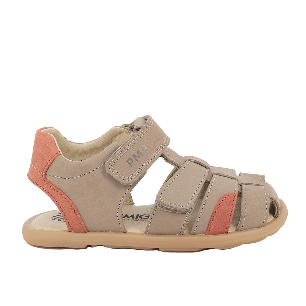 SANDALS FOR BOYS BEIGE  AND ORANGE WITH VELCRO
