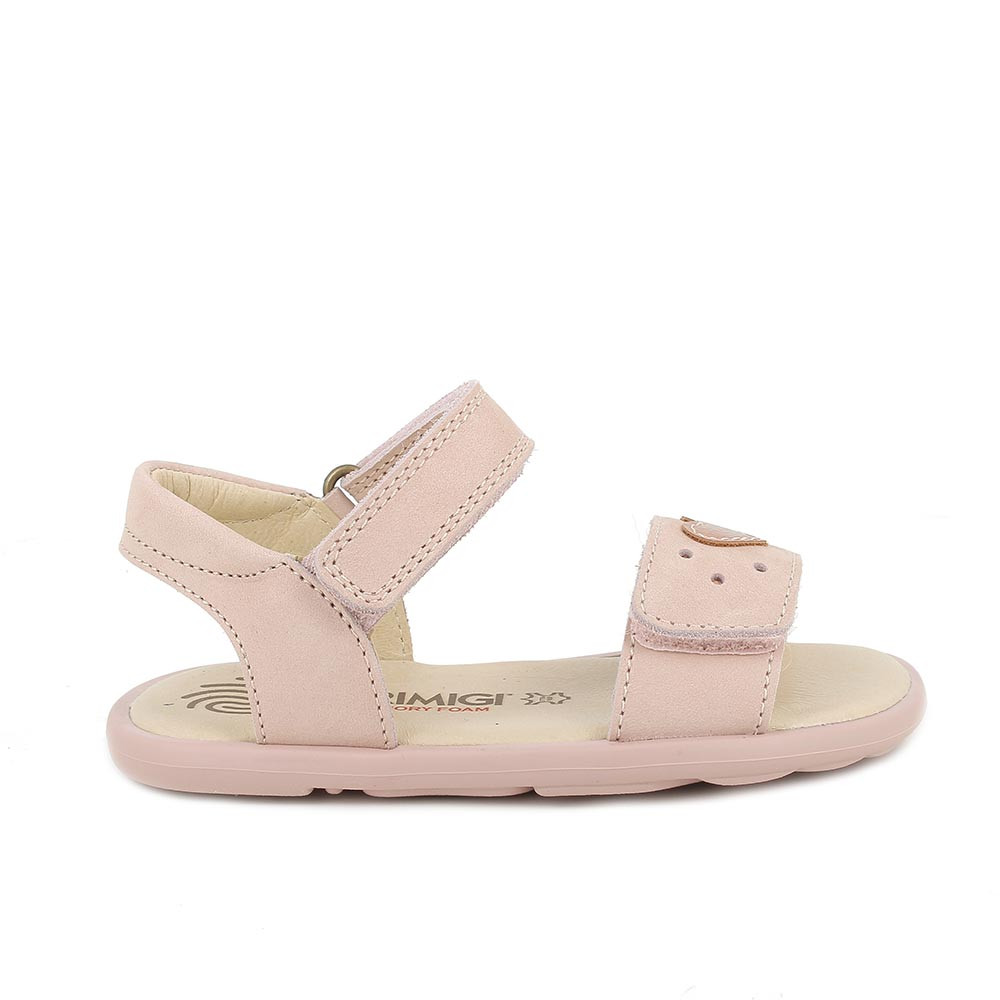 Sandale pour fille rose et beige avec velcro