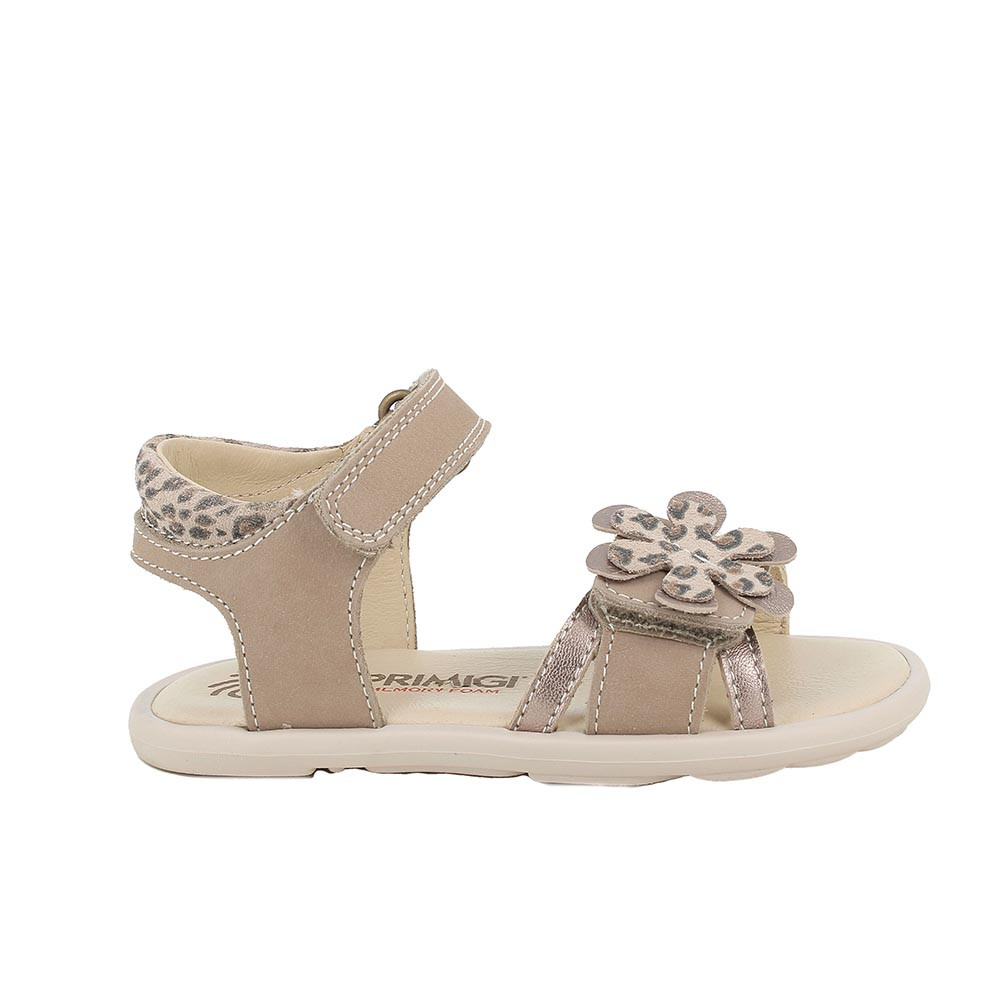 SANDALES POUR FILLE  BEIGE ET BRUN   AVEC VELCRO