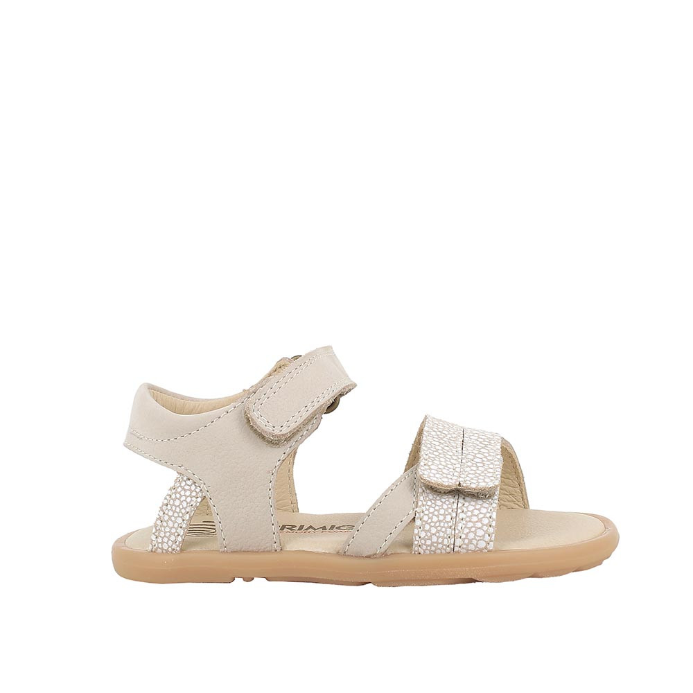 SANDALES POUR FILLE  BEIGE ET BLANC  AVEC VELCRO